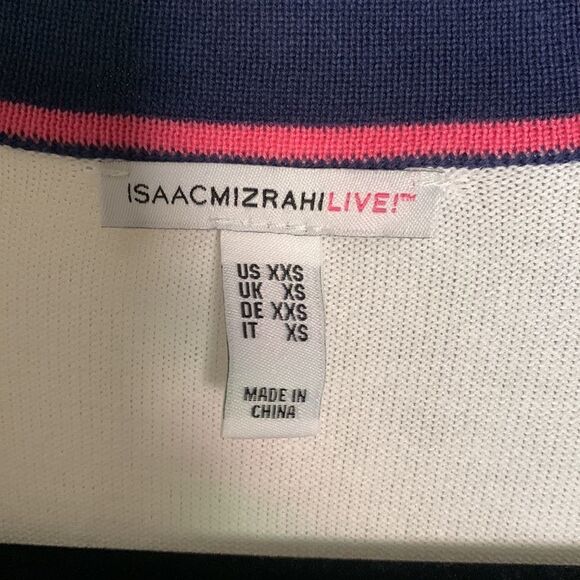 Isaac Mizrahi Live Navy Stripe Tunic Sweater - Picture 3 of 5